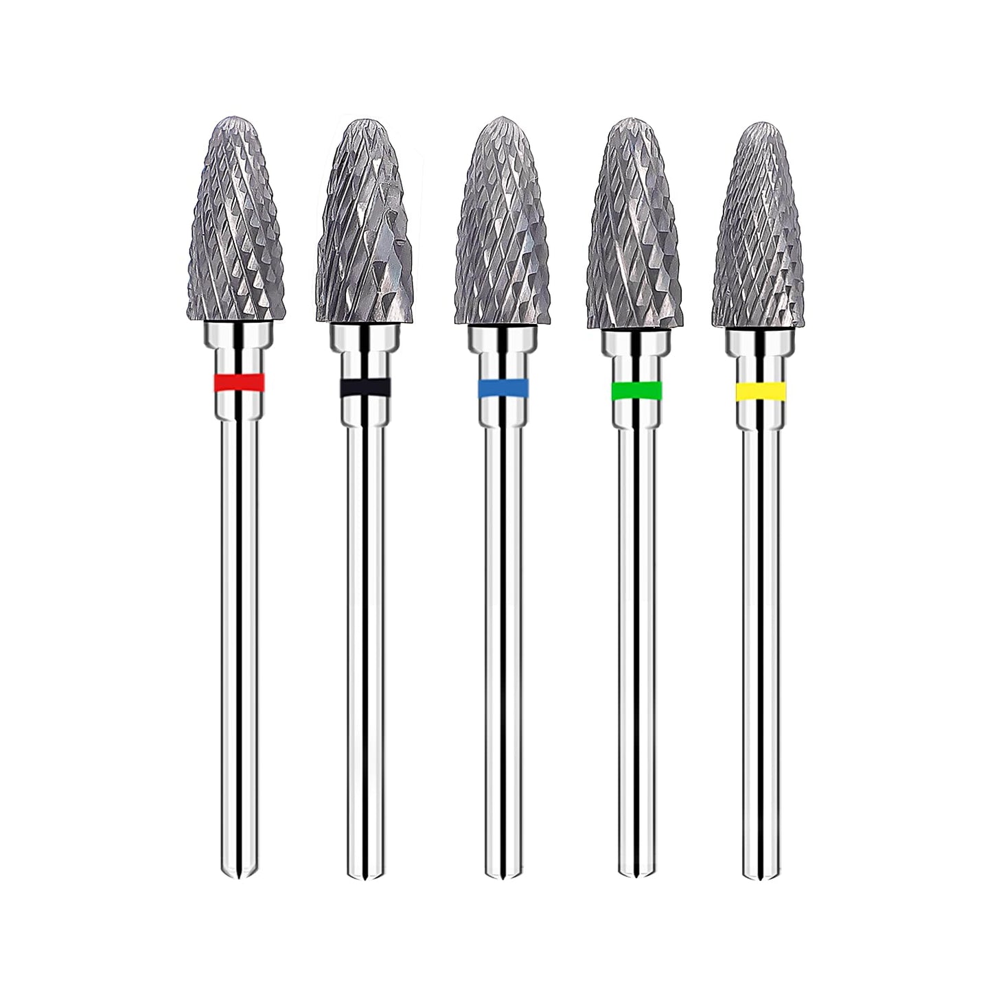 Fantexy Nail Drill Bits Set for Acrylic Nails,3/32 Inch Professional Tungsten Nail File Bits Nail Art Tools,Manicure Pedicure Shapen Remove Tools, Home Salon Use(5Pieces