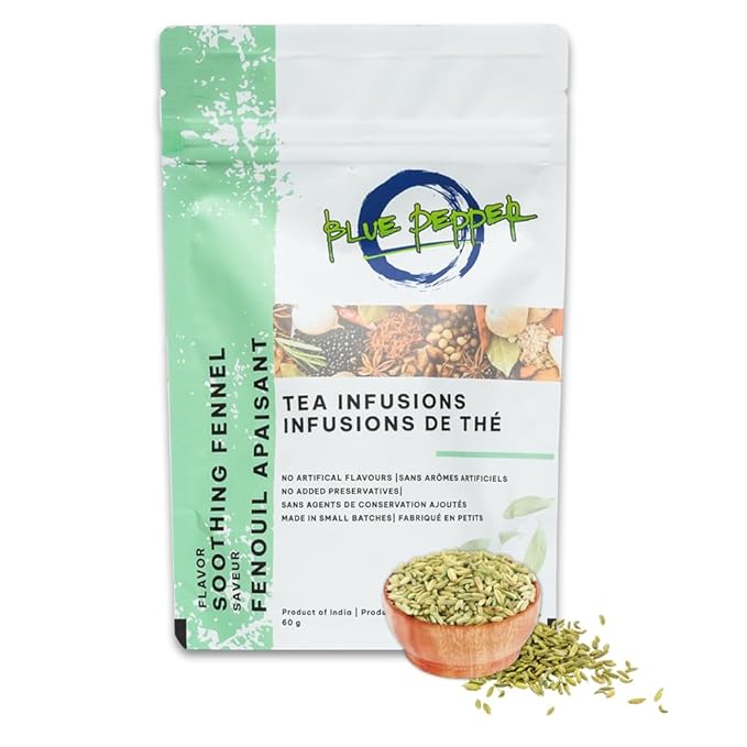 Blue Pepper Soothing Fennel Herbal Tea Blend - Natural Tea Infusion, Made in Small Batches, No Artificial Flavors or Preservatives, 60g - Caffeine Free
