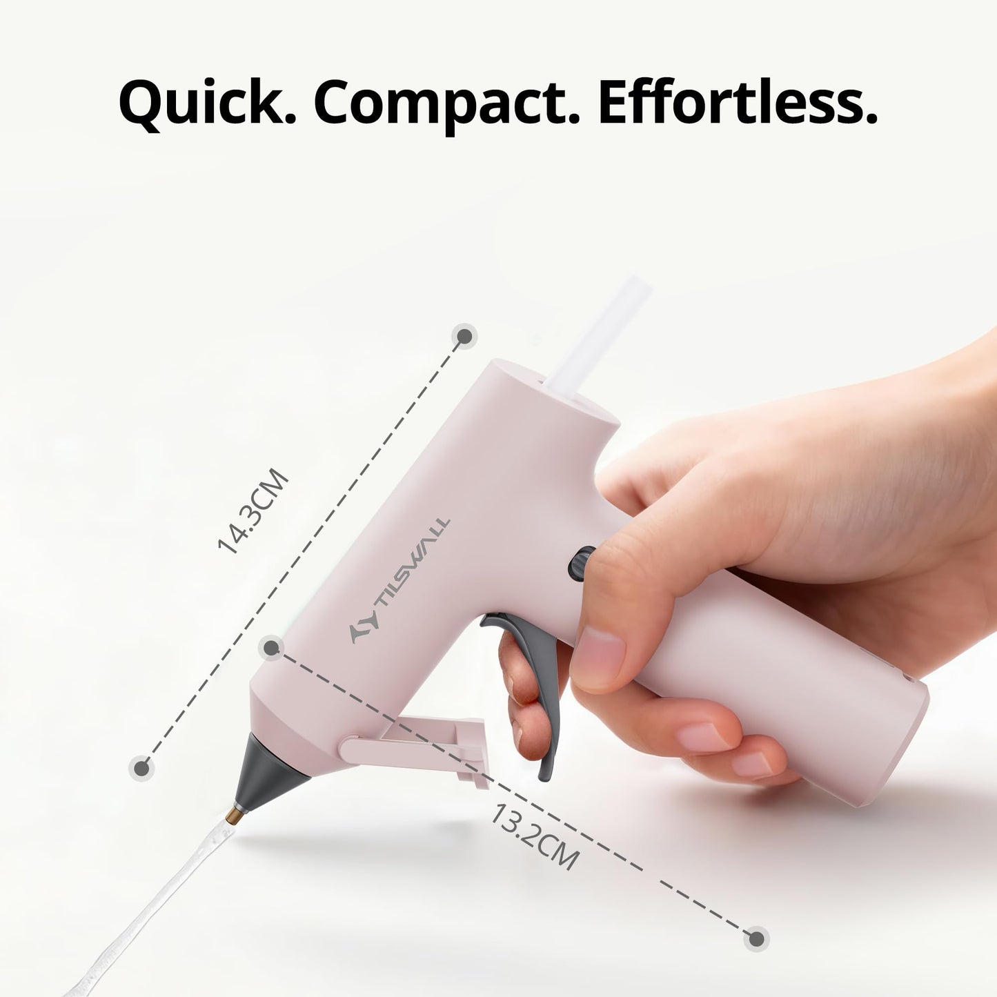 Tilswall Cordless Hot Glue Gun, Fast Preheating with 2000mAh Built-in Battery Hot Melt Glue Gun, 20 Premium Glue Sticks, Mini Glue Gun Ideal for Crafts, DIY Gift, Repairs Pink
