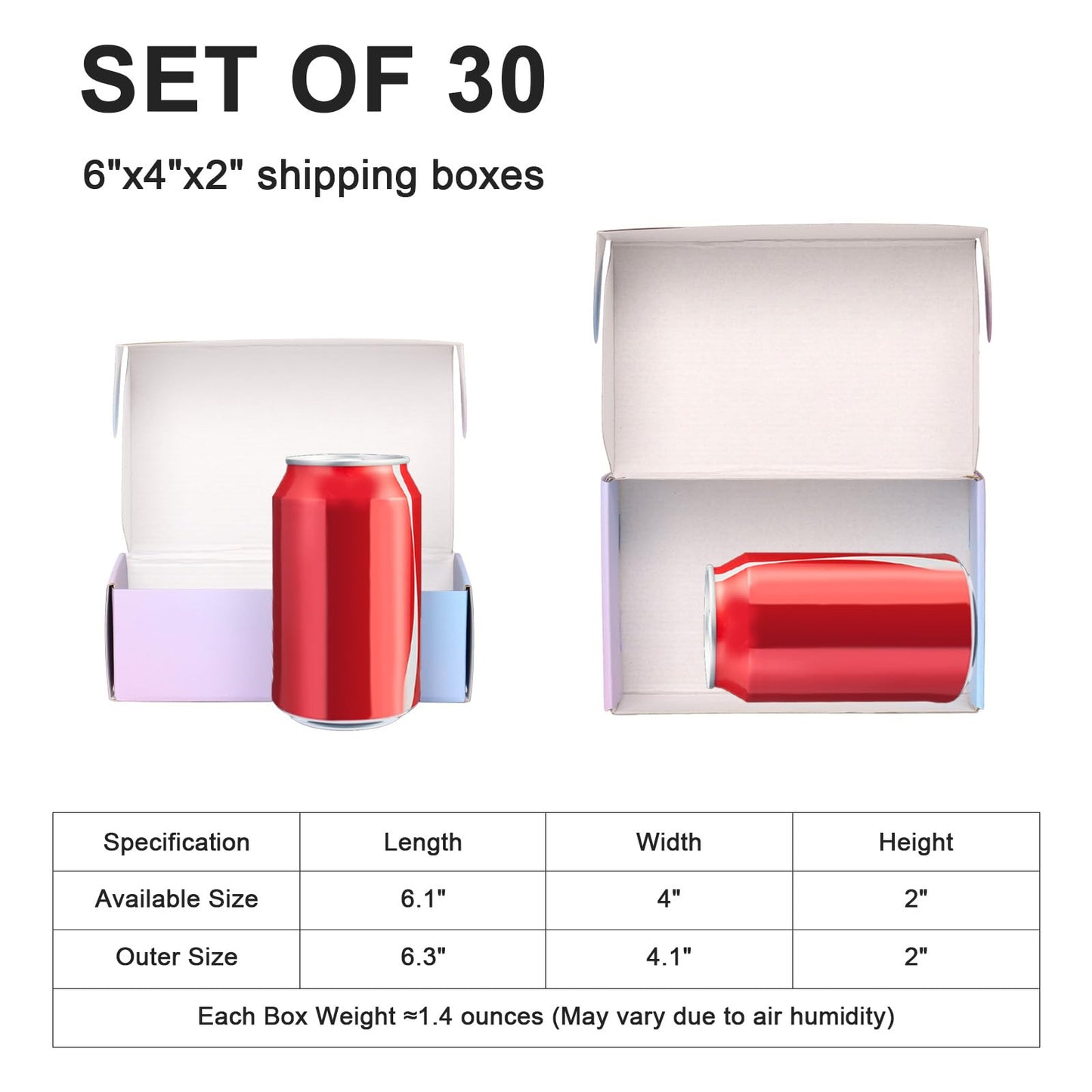 DERZIFUN 6x4x2 Inch Small Shipping Boxes for Small Business, 30 Pack Purple Mailing Boxes Corrugated Cardboard Mailer Gift Packaging Box
