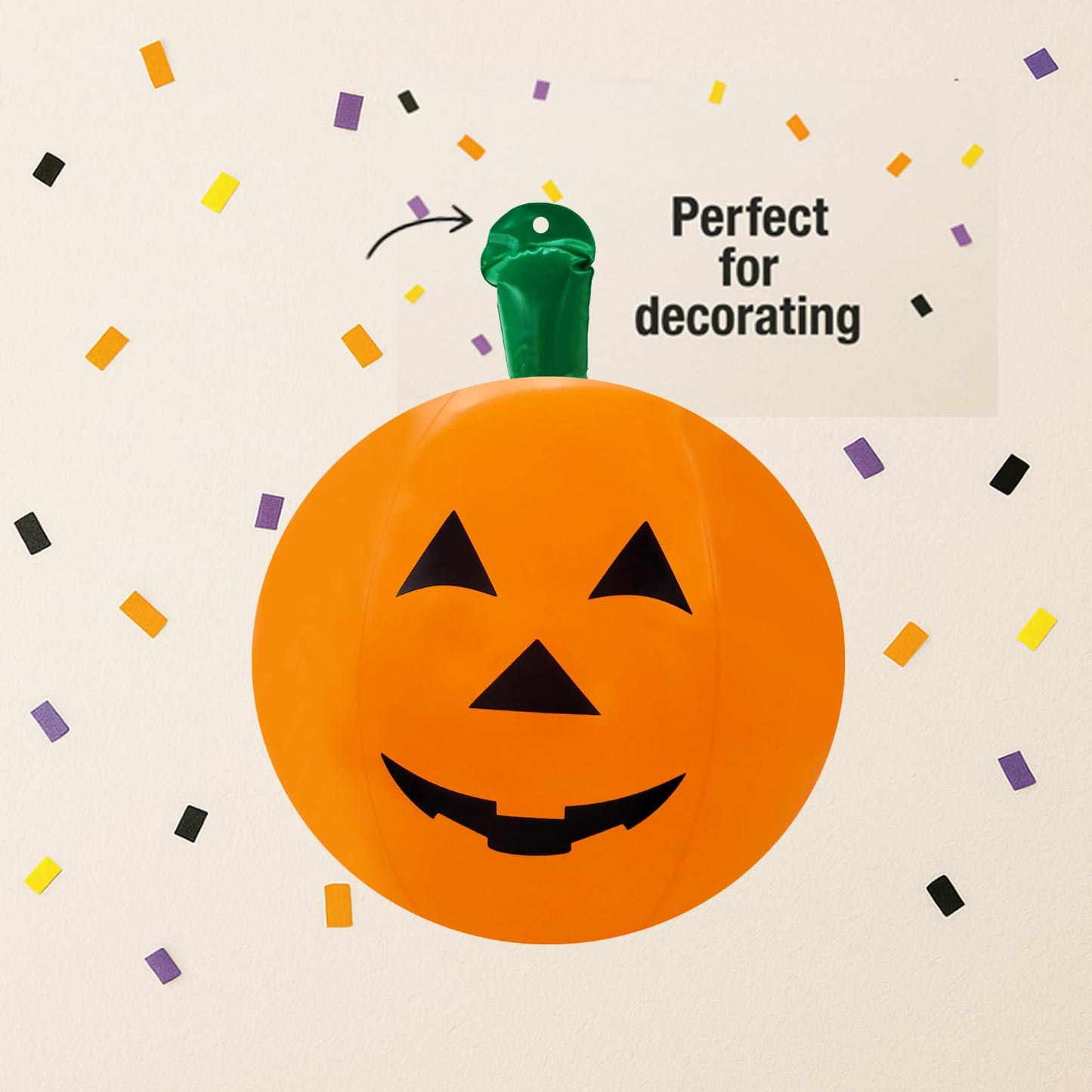The Dreidel Company 6 Halloween Pumpkin Inflatable Decorations, 16" Tall 6-Pack Halloween Pumpkin Decor