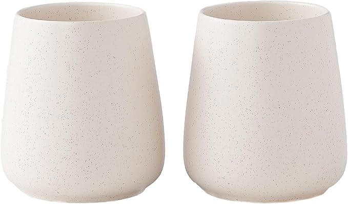 Beige Toothbrush Holder for Bathroom - 2Pcs Ceramic Tooth Brushing Holders Set, Toothbrush Cup & Toothpaste Organizer for Bathroom Countertop, Makeup Brush Holder, Pen Holder for Home Desktop Storage