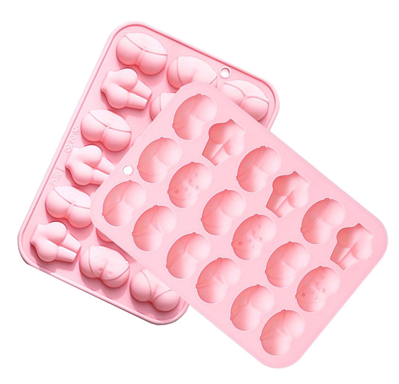 2 Pcs BUTT Funny Shape Silicone Mold for Birthday Single Party Baking Pan Handmade DIY Mousse Chocolate Fondant Soap Cake Ice Cube Mould Tool Novelty Cake Pans Set Kit Y1