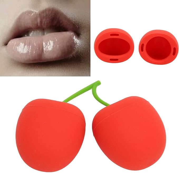Lip Plumper Tool Soft Silicone Cherry Shaped Oval Round Lip Plumping Device for Women