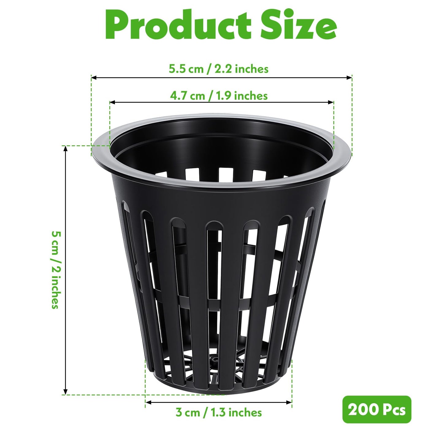 Lemecima 200PCS 2 inch Net Pots,Hydroponics Cup, Net Cups for Indoor or Outdoor Growing