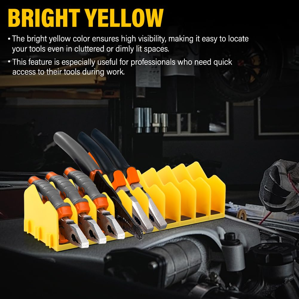 Plier Pro No-Slip Plier Organizer,2 Pcs Pliers Rack with Rubber Base,Holds 10-Tools of Any Size,Durable & Long-Lasting Tool Storage Box Rack for Pliers,Cutters,Other Small Tools