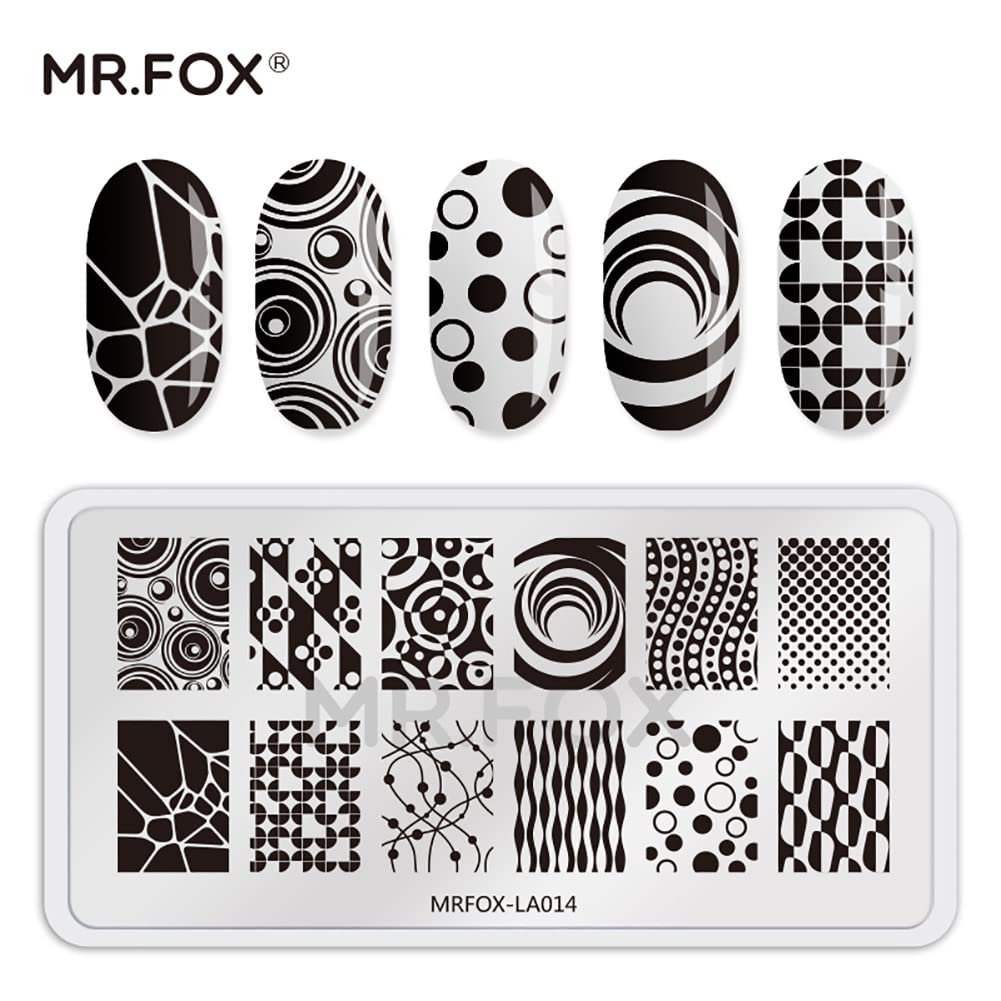 MR.FOX Nail Stamping Plate Set, 5Pcs Nail Art Stamp Kit Templates for Women with Plenty of Images