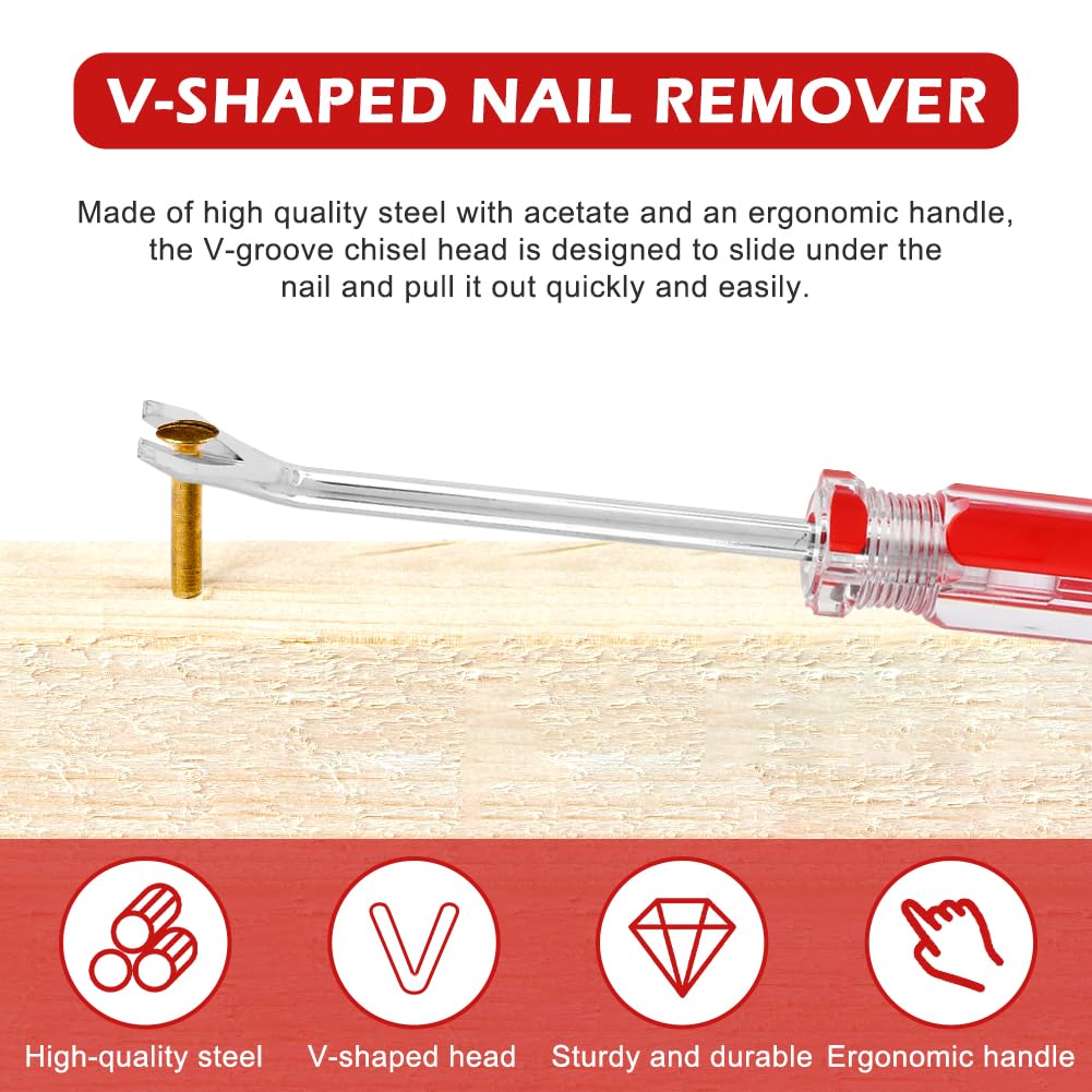 5Pcs Upholstery Staple Remover Tools Set with Nail Puller Pliers End Cutting Pliers Staple Puller Tack Lifter Fastener Remover for Furniture Floor Wall Car Photo Frame