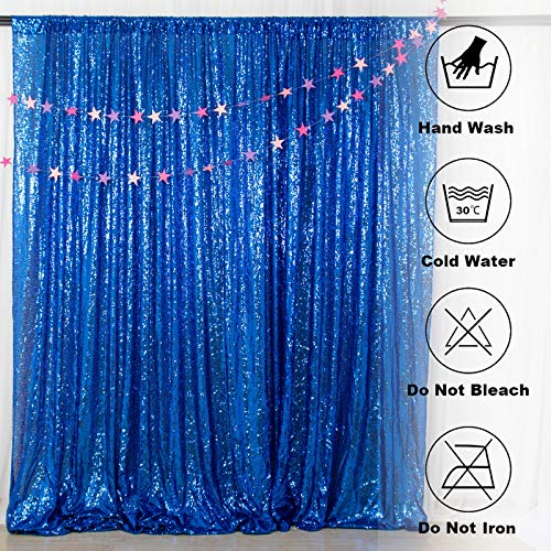 ShinyBeauty Sequin Backdrop 5FTx7FT Royal Blue Sequin Curtain Photo Backdrops 7FT Blue Glitter Backdrop for Photography Wedding Drapes Birthday, Baby Shower Background - color: Royal Blue, size: 5FTx7FT