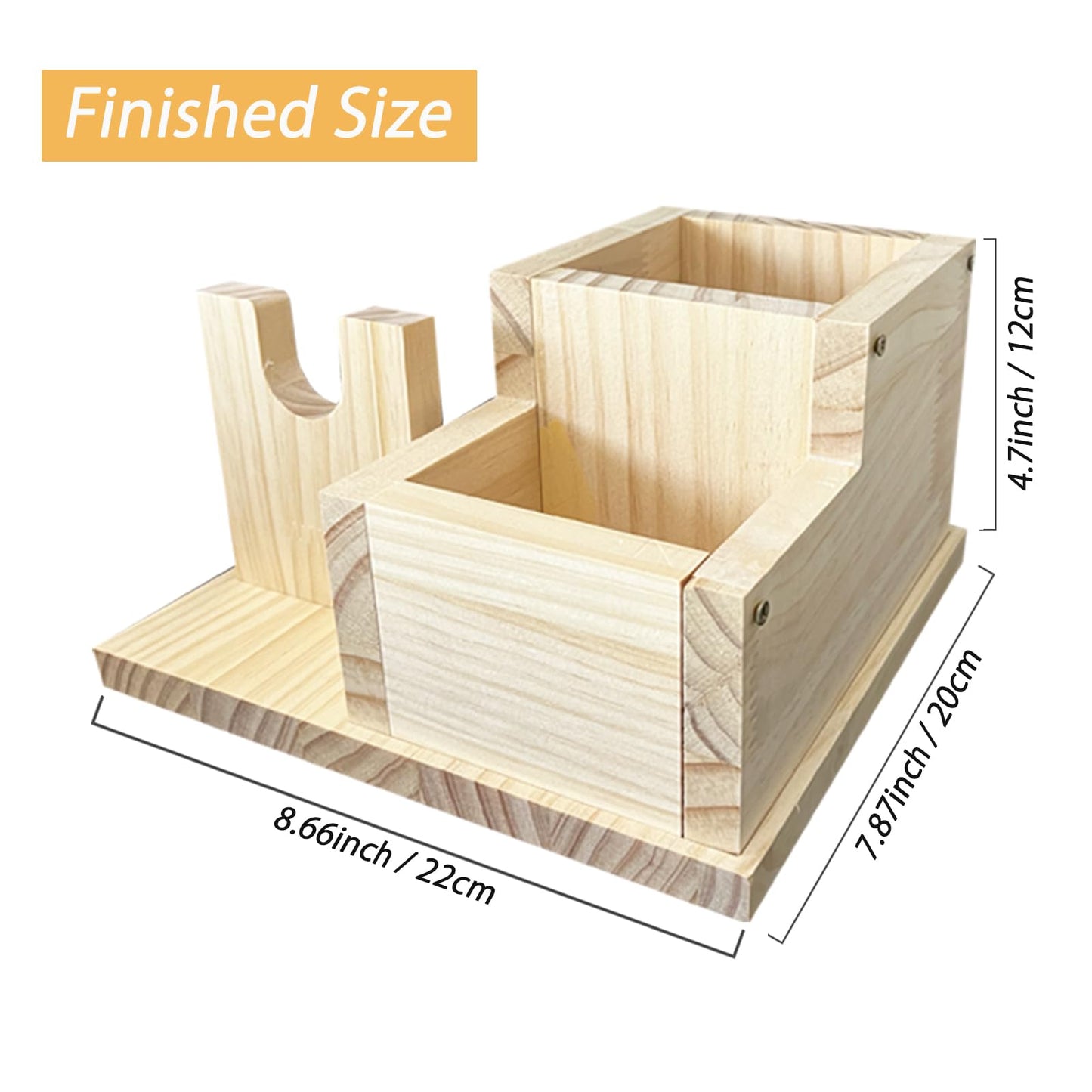 Kyuwdone Wooden Mini Hot Glue Gun Holder with Glue Stick Organizer, Hot Melt Gun Kit Storage Compartments, for DIY, Crafts, Home School Project KW009-Plus