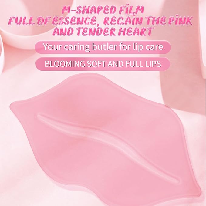 Lip Mask, 30PCS Collagen Care Gel Pads for Moisturizing,Reducing Chapped,Smoothing,Fine Lines,Remove Dead Skin Moisture Essence Make Your Dry Lips Attractive Sexy Cherry