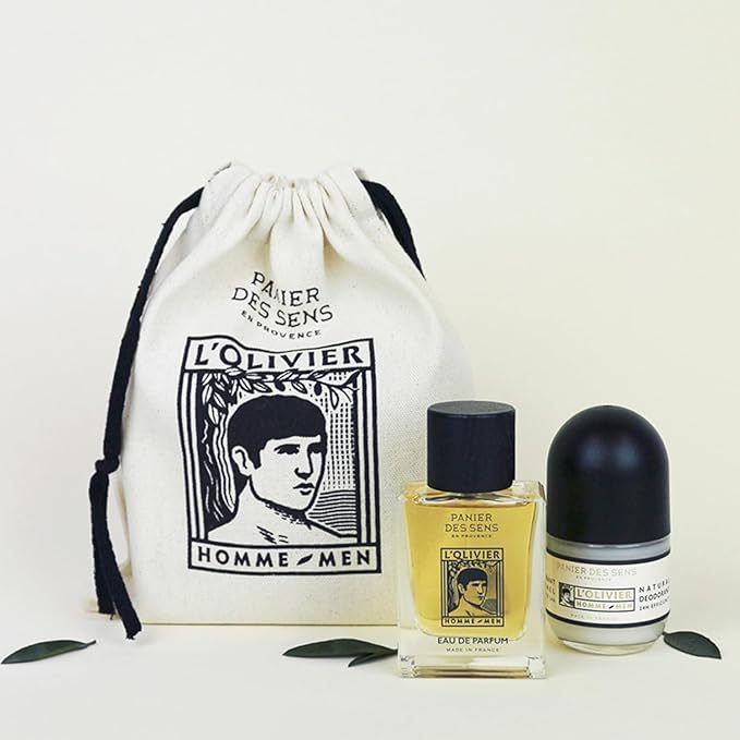 Panier des Sens Gift set for men L'Olivier - Perfume for Men + Natural Deodorant - Made in France up to 100% natural Ingredients