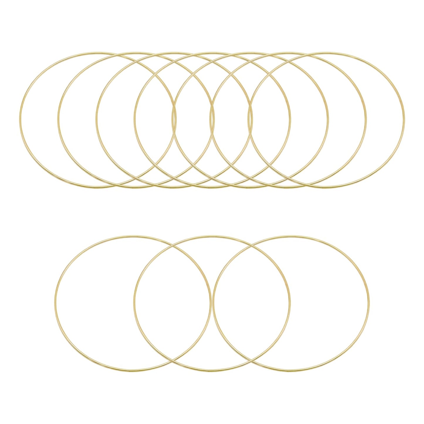 Pocoxll 10 Pcs 10 Inch Metal Hoops for Crafts, Dream Catcher Rings, Wire Wreath Frame Floral Hoop Rings for Wedding Wreath Decor and DIY Wall Hanging Crafts(Light Gold)