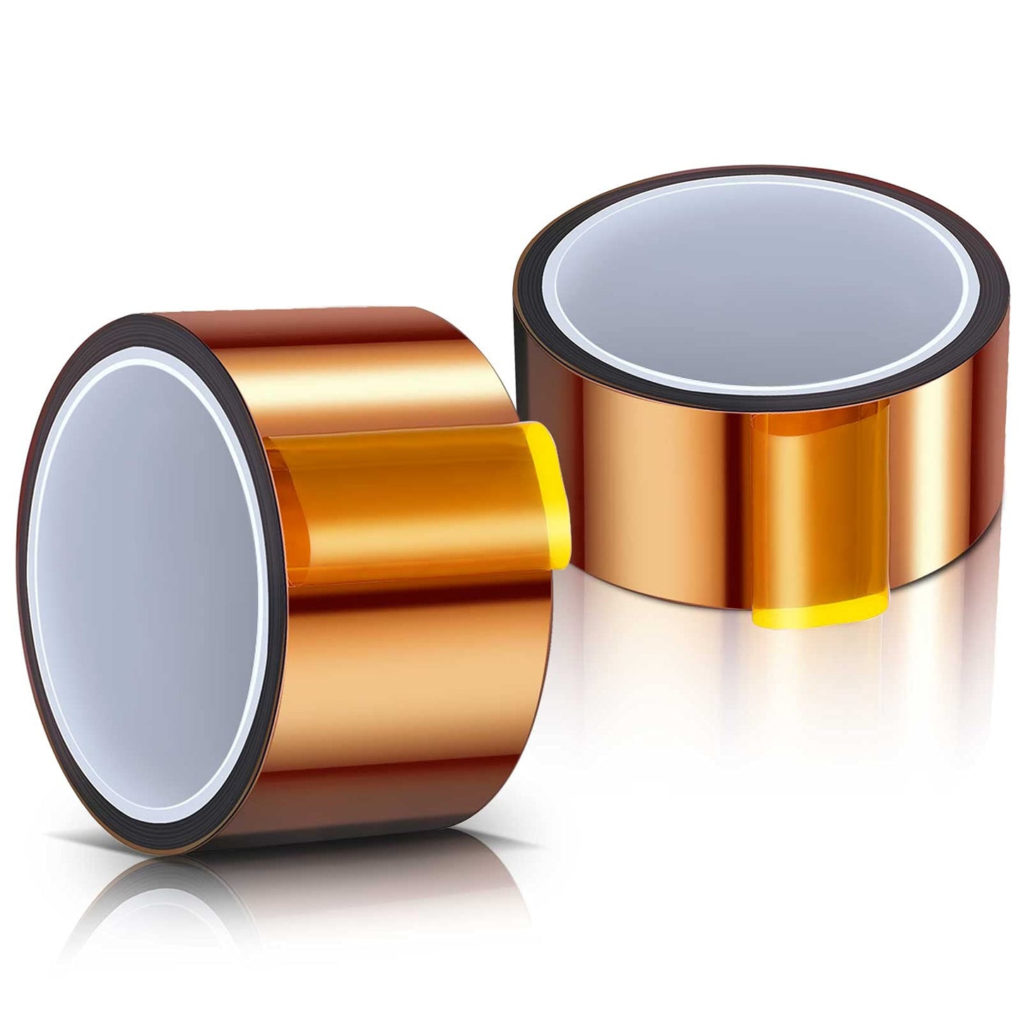 Outus 2 Rolls 30mm x 33m 50mm x 33m 108ft Heat Sublimation Tape High Temperature Transfer Tape Heat Resistant Polyimide for Electronics 3D Printers DIY Crafts (Dark Brown)