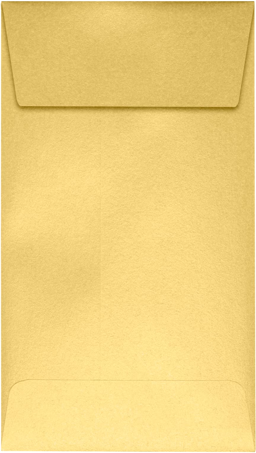 LUXPaper #5 1/2 Coin Envelopes | Peel & Press | 3 1/8" x 5 1/2" | Gold Metallic | 80lb. Text | 50 Qty