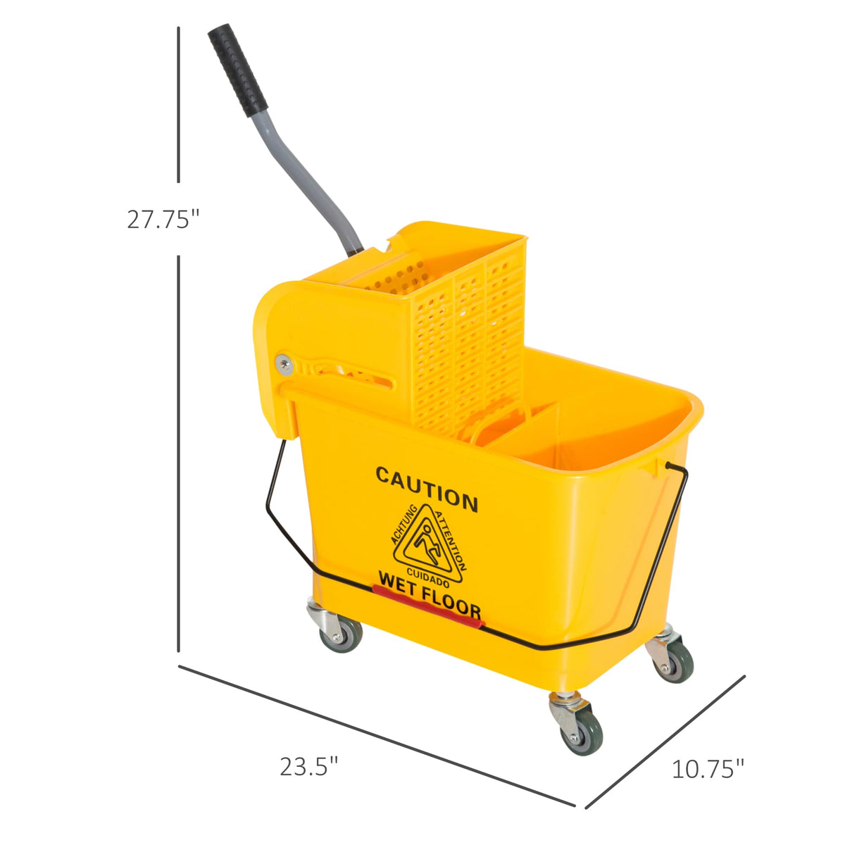 Compact Mop Bucket with Wringer on Wheels for Floor Cleaning