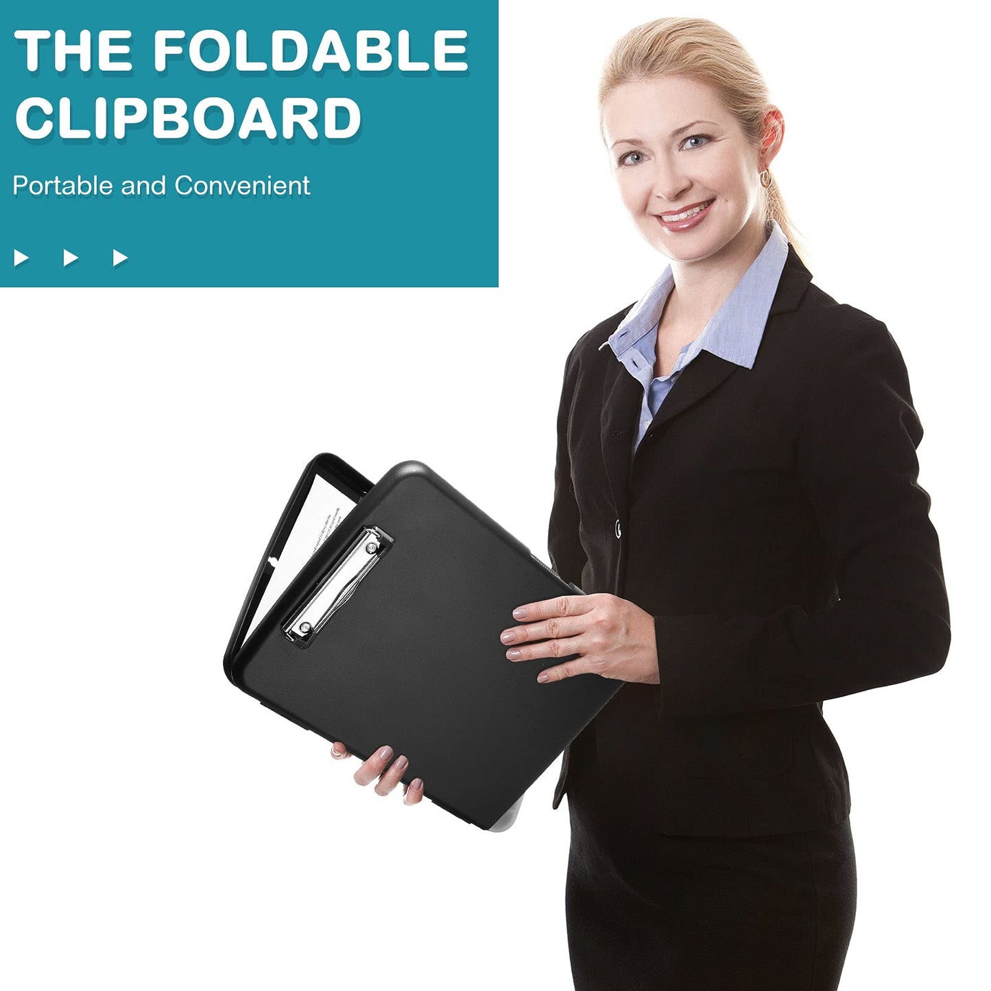 Epakh 4 Pcs Clipboard with Storage Plastic Nursing Clipboard with Pen Holder Folder Side Opening Storage with Low Profile Clip