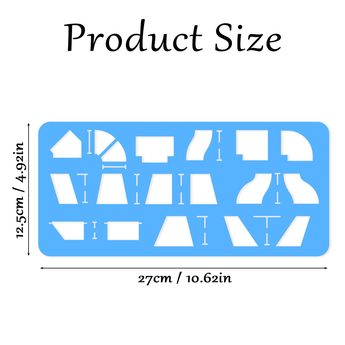 2 Pack Metal Duct Fitting Template Reusable Templates for Drawing Duct Fittings, Drafting Stencils Serve as a Standardized Drawing Guide