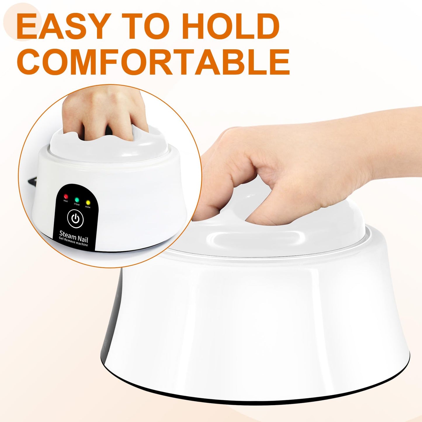 Nail Soaking Bowl, Electric Soak off Bowl Manicure Soaker for Gel Nail Polish Remover, Acrylic Nails, Dip Powder Remover, White