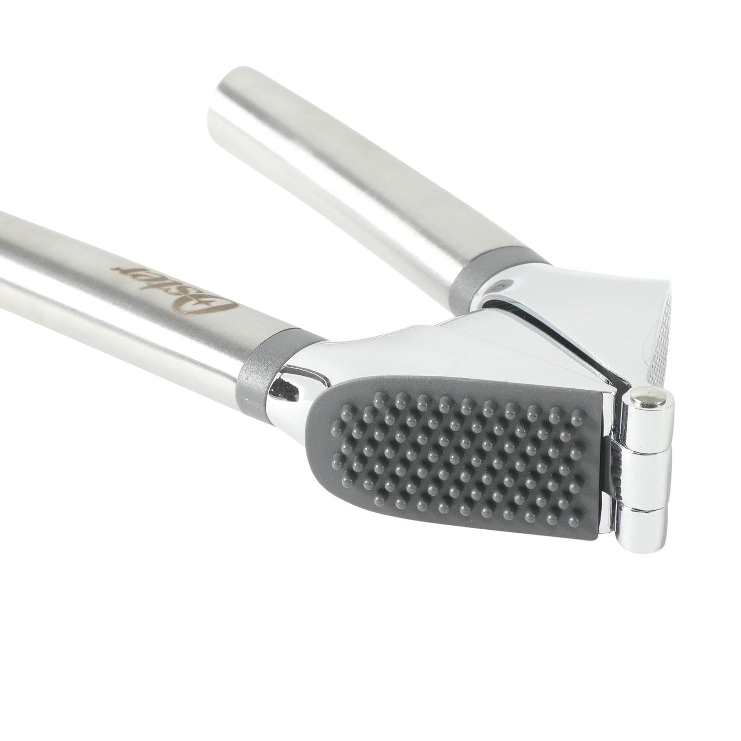 Oster Chadswyck 7.7” Garlic Press, Stainless Steel Garlic Mincer & Crusher, Easy Squeeze, Dishwasher Safe