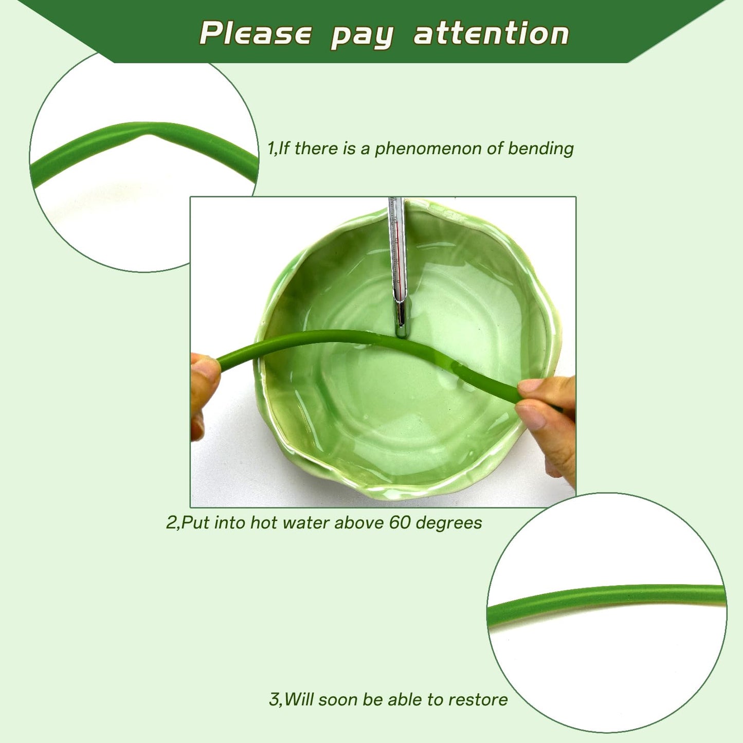 Green tubular flower stems wrap, used to thicken artificial flower stems, DIY wedding bouquet (Green 5MM（100PCS）)