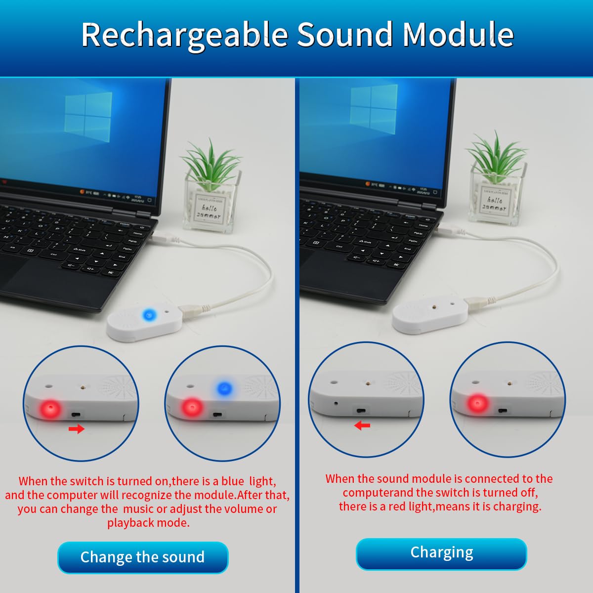 Sound Module Voice Chip for Gift Box,16 MB MP3 Light Sensor Control Activated Music Audio Box,for Crafts, Christmas, New Year Greeting Cards,with Speaker.