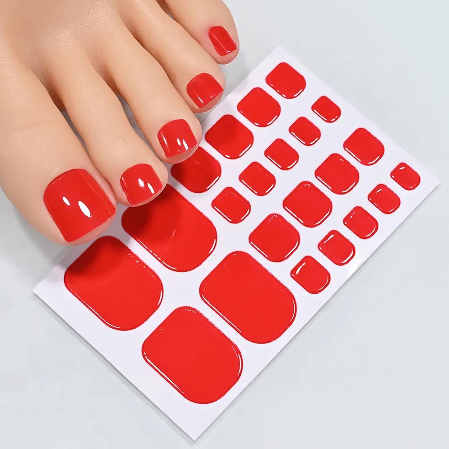 DANNEASY 440PCS/20 Sheets Toe Nail Stickers - Dusky Solid, Toenails Polish Strips Toes Nail Wraps for Women, UV Free | Easy to Stick | Adhesive Gel Toenail Strips with 1 File, 1 Cuticle Stick