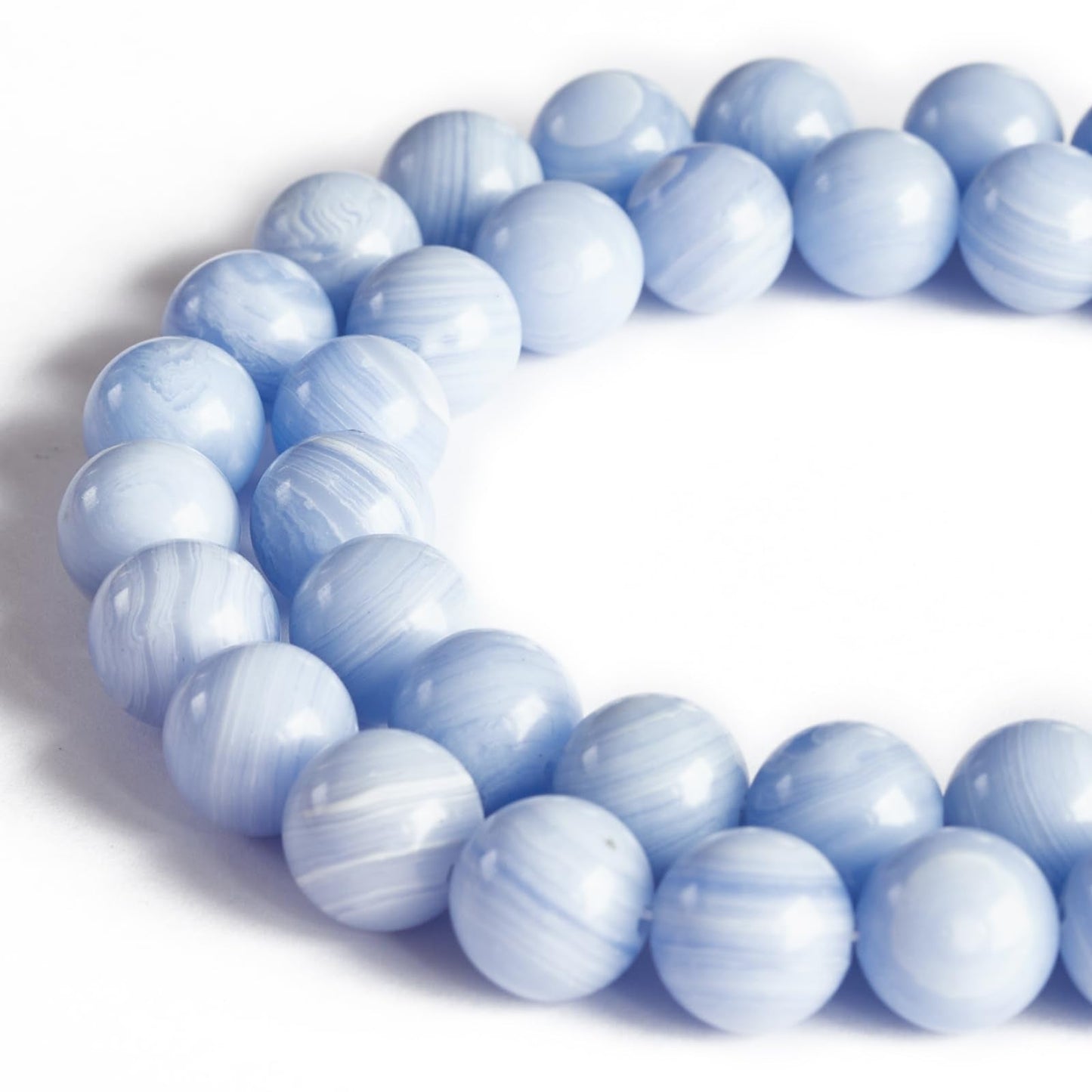 100pcs 8mm Blue Lace Agate Beads Natural Gemstone Beads Round Loose Beads for Jewelry Making