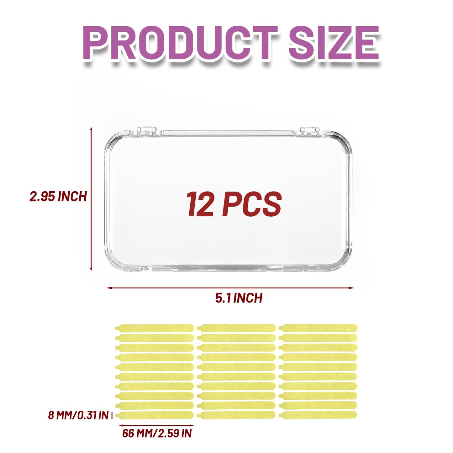 JynJyn 12Pcs Press On Nail Cases Large, 5.1”×2.95” False Nail Packaging Cases with 30Pcs Adhesive Double Sided Tape, Plastic Clear Box for Fake Nails Storage