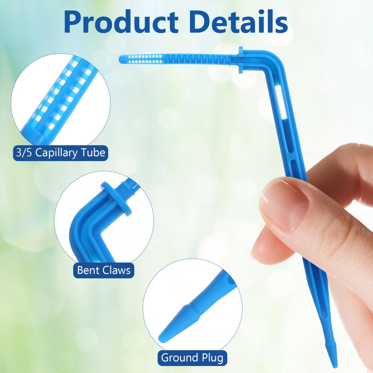 balacoo 100pcs Automatic Drip Waterer Irrigation Support Stakes Micro Irrigation Drippers Automatic Drip Stake Irrigation System Stakes Floor Ventilation Grill Spray Drip Irrigation, Blue