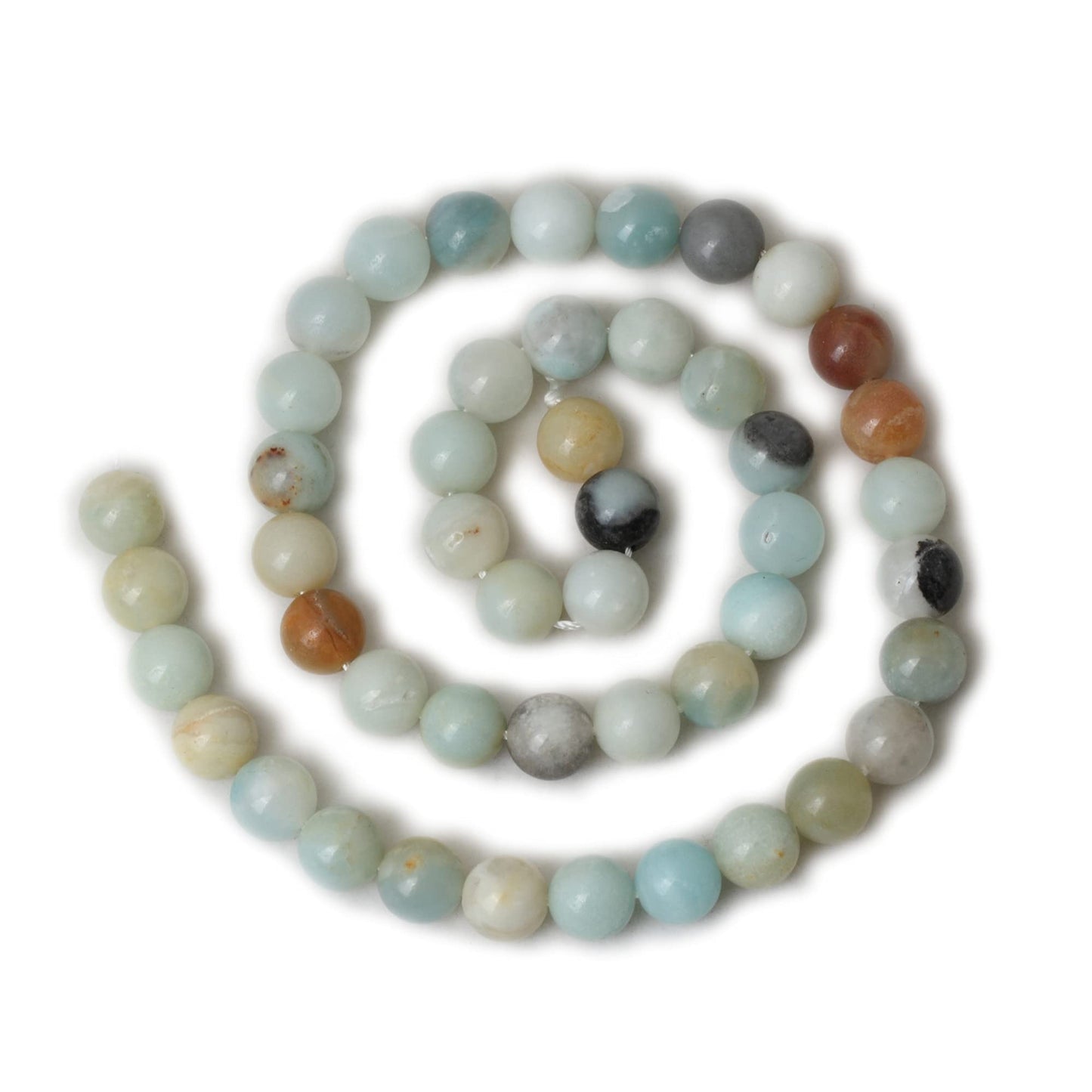 CHEAVIAN 45PCS 8mm Natural Mix Color Amazonite Gemstone Round Loose Beads Stone Beads for Jewelry Making DIY 1 Strand 15"