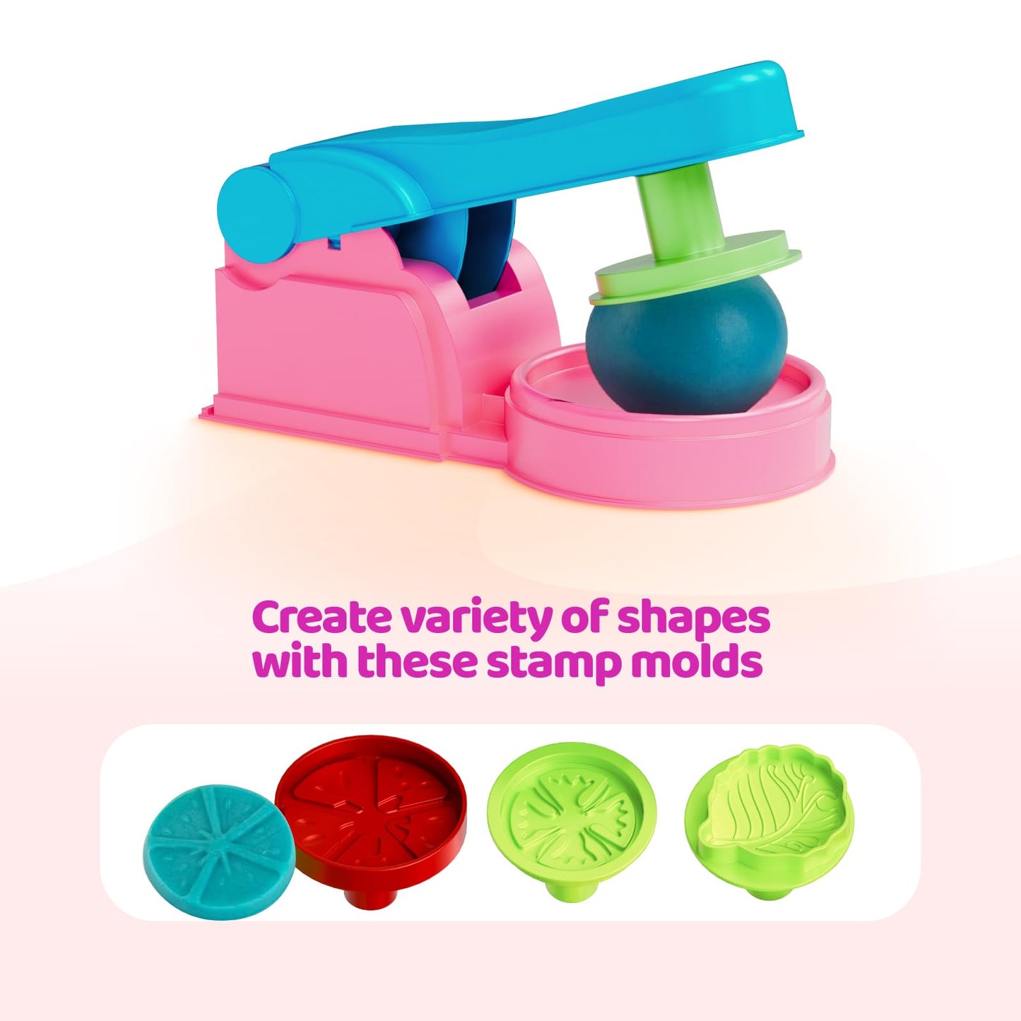 Dough Tools for Kids, 46Pcs Dough Toys Sets Playdough Accessories Include Play Food Molds - Cupcakes, Ice Cream, Noodle, Play Bulk Pack with Roller, Cutters, Scissor, DoughMat and Storage Bag Gifts