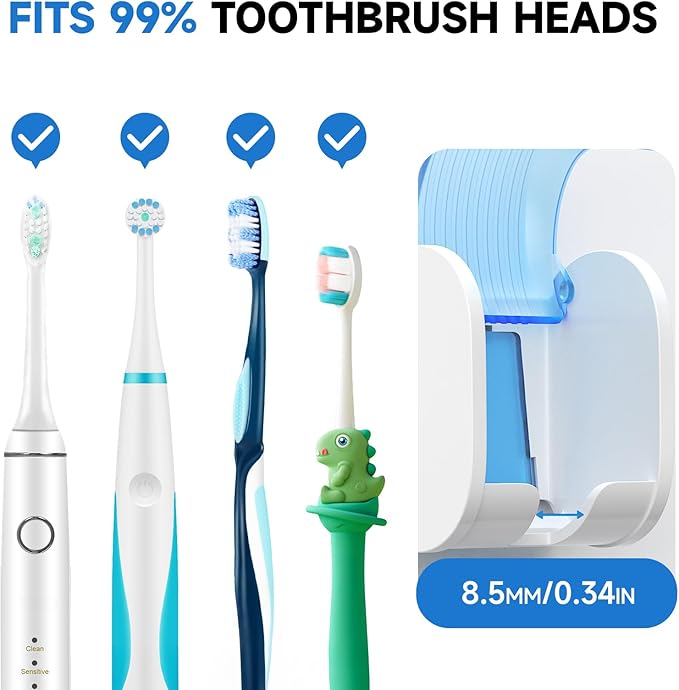 Toothbrush Holders for Bathrooms【Upgrade Single Slot Design】 Toothbrush Holder Wall Mounted with Cover Moisture-Proof and Dust-Proof Toothbrush Storage Organizer for Shower Family and Travel 2PCS