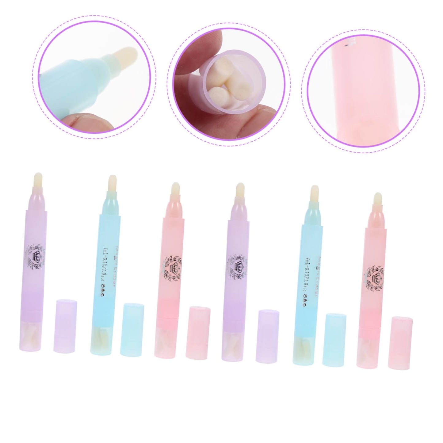 HAKIDZEL 6Pcs Manicure Polish Corrector Pen for Nail Art Polish Removal Fingernail Decontamination Tool with Soft Tip for Beginners and Professional Salon Use