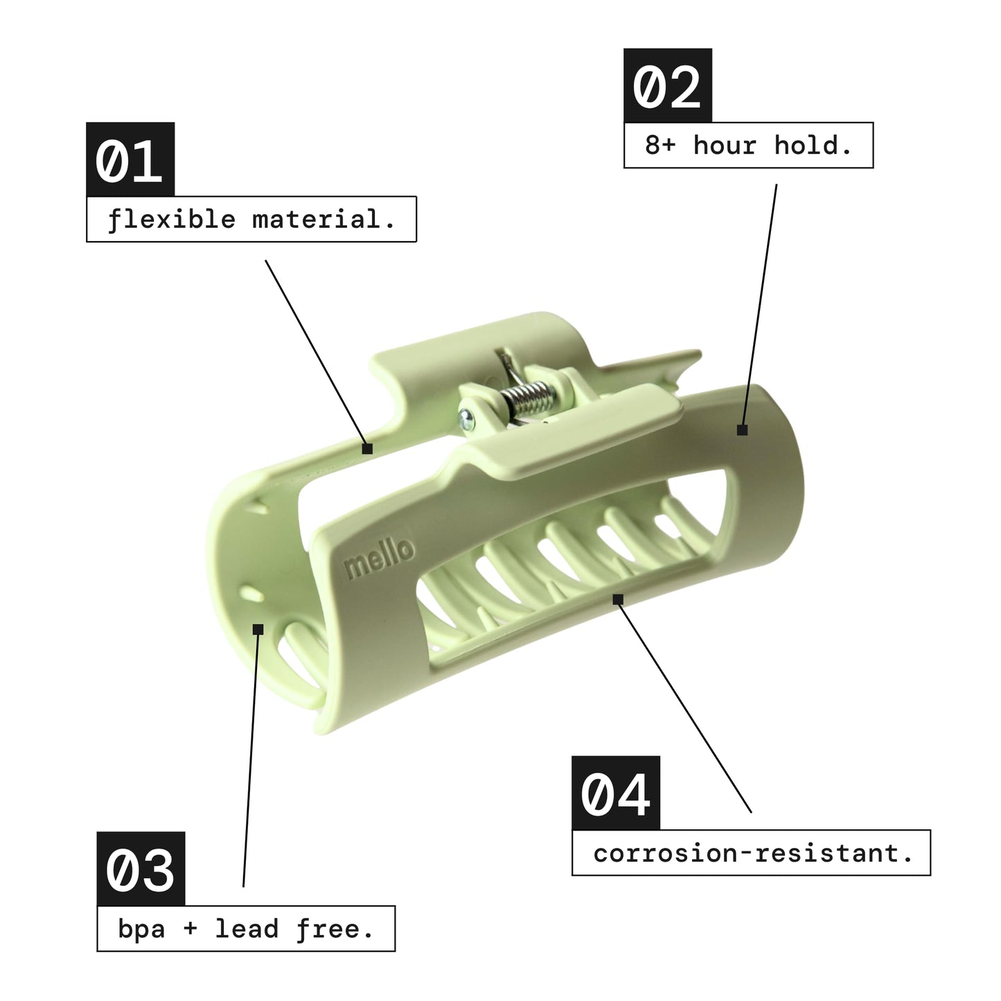 The Original Mello Hair Claw Clip Squishy Claw Clip Made in Korea Patent Pending 30021976 (Pink, Medium)