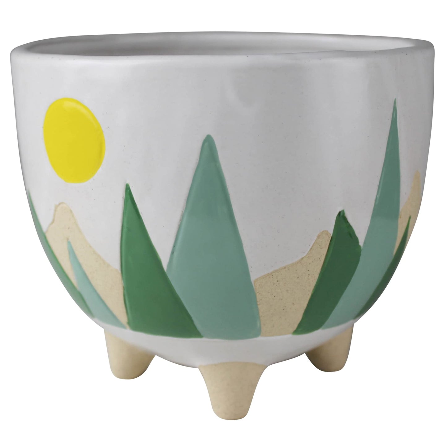 AREOhome HomArt Mountainscape Cachepot, 6.25-inch Length, Ceramic