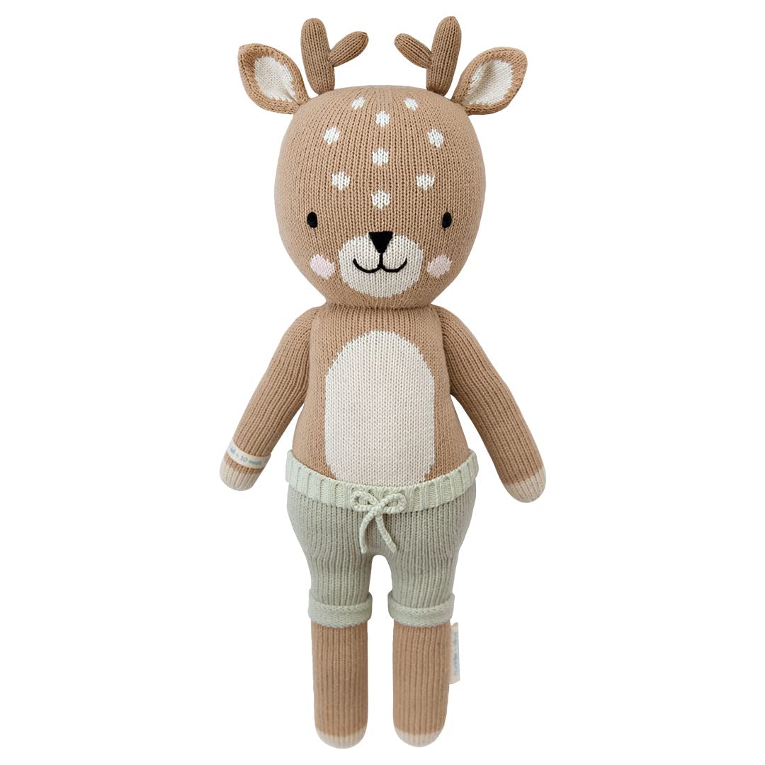 cuddle + kind Elliott The Fawn Little 13" Hand-Knit Doll – 1 Doll = 10 Meals, Fair Trade, Heirloom Quality, Handcrafted in Peru, 100% Cotton Yarn