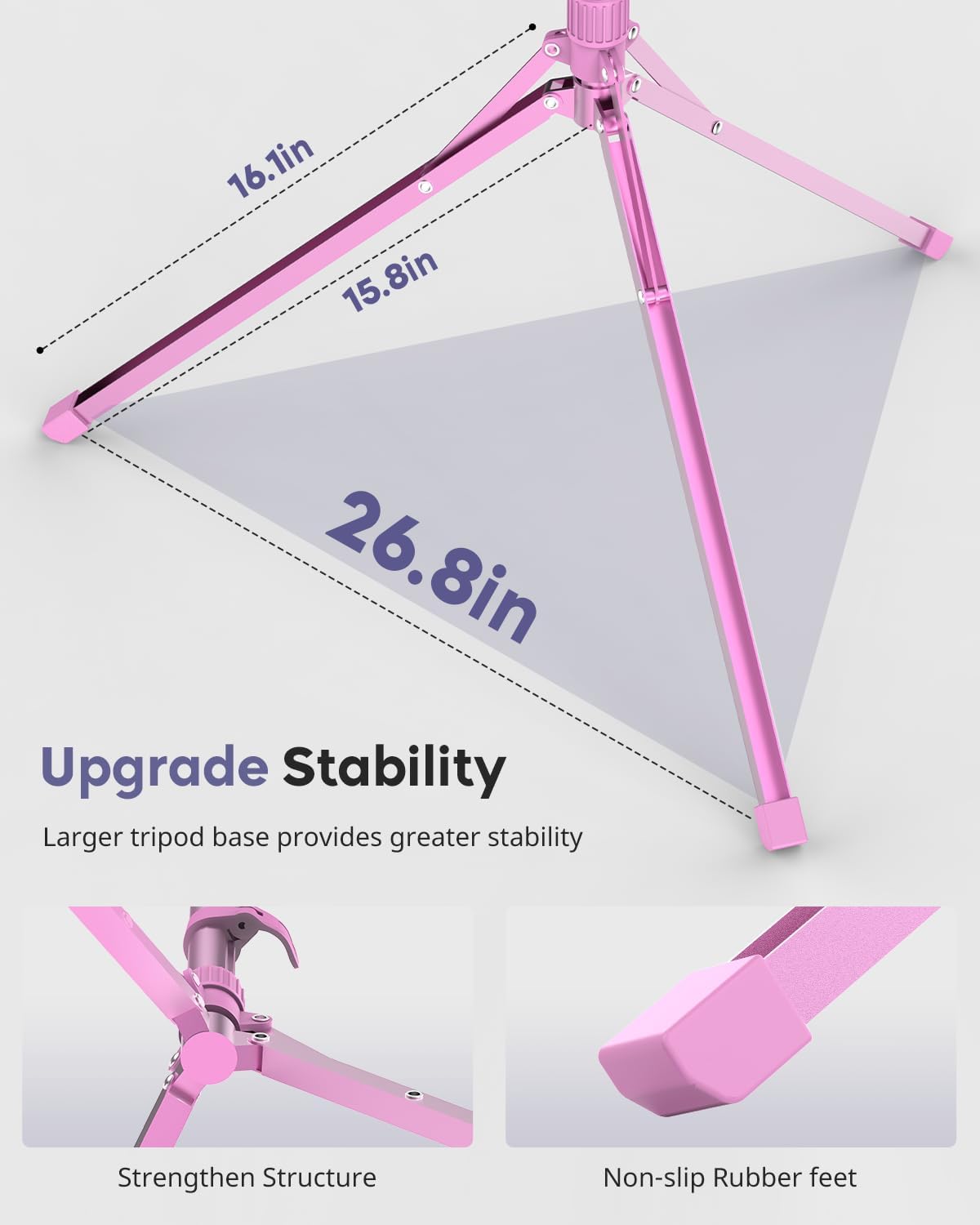 Aureday Phone Tripod, 92" Cell Phone Stand with 15" Gooseneck, Remote and Phone Holder, Overhead & Selfie Stick for Recording/Watching/Vlog, Compatible with iPhone Android, Pink