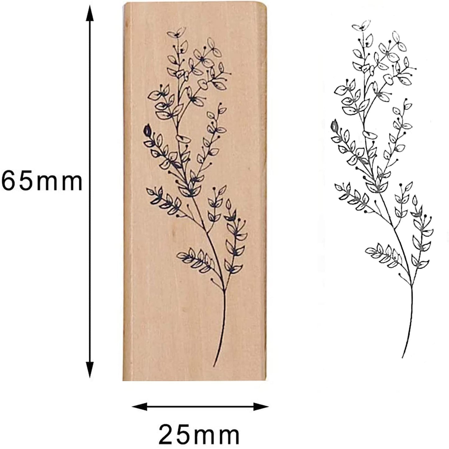 Dizdkizd 8 Pieces Wood Mounted Rubber Stamps, Plant and Flower Decorative Wooden Rubber Stamp Set for DIY Craft, Diary and Craft Scrapbooking