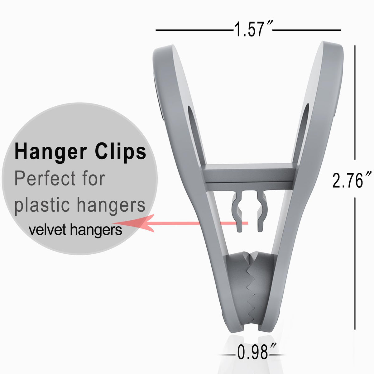 Grey Hanger Clips 50 PCS