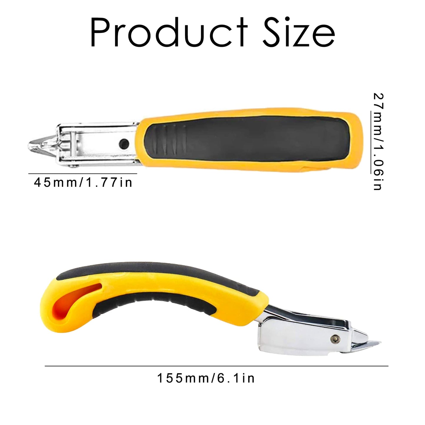 GEARLINTON Staple Remover Heavy Duty Upholstery Staple Puller Tool with Ergonomic Handle for Furniture, Carpet, Carton, Floor (2 Pack, Yellow)