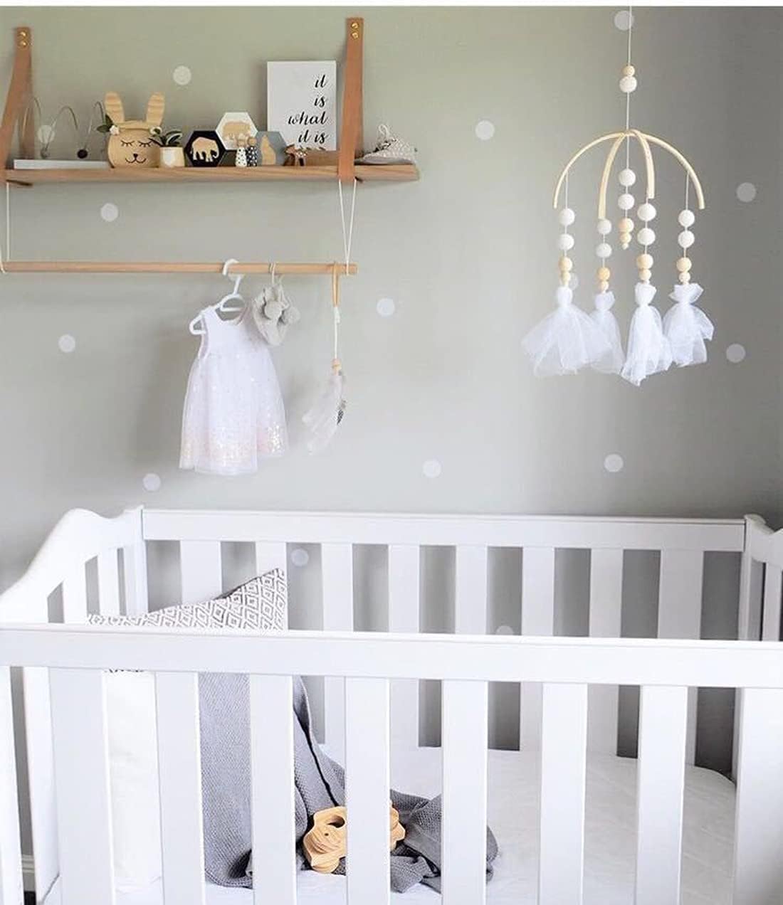 DIY Mobile Kit Natural Wood Bed Bell Wind Chime Bedroom Ceiling Mobiles Toys Newborn Gift (Star)