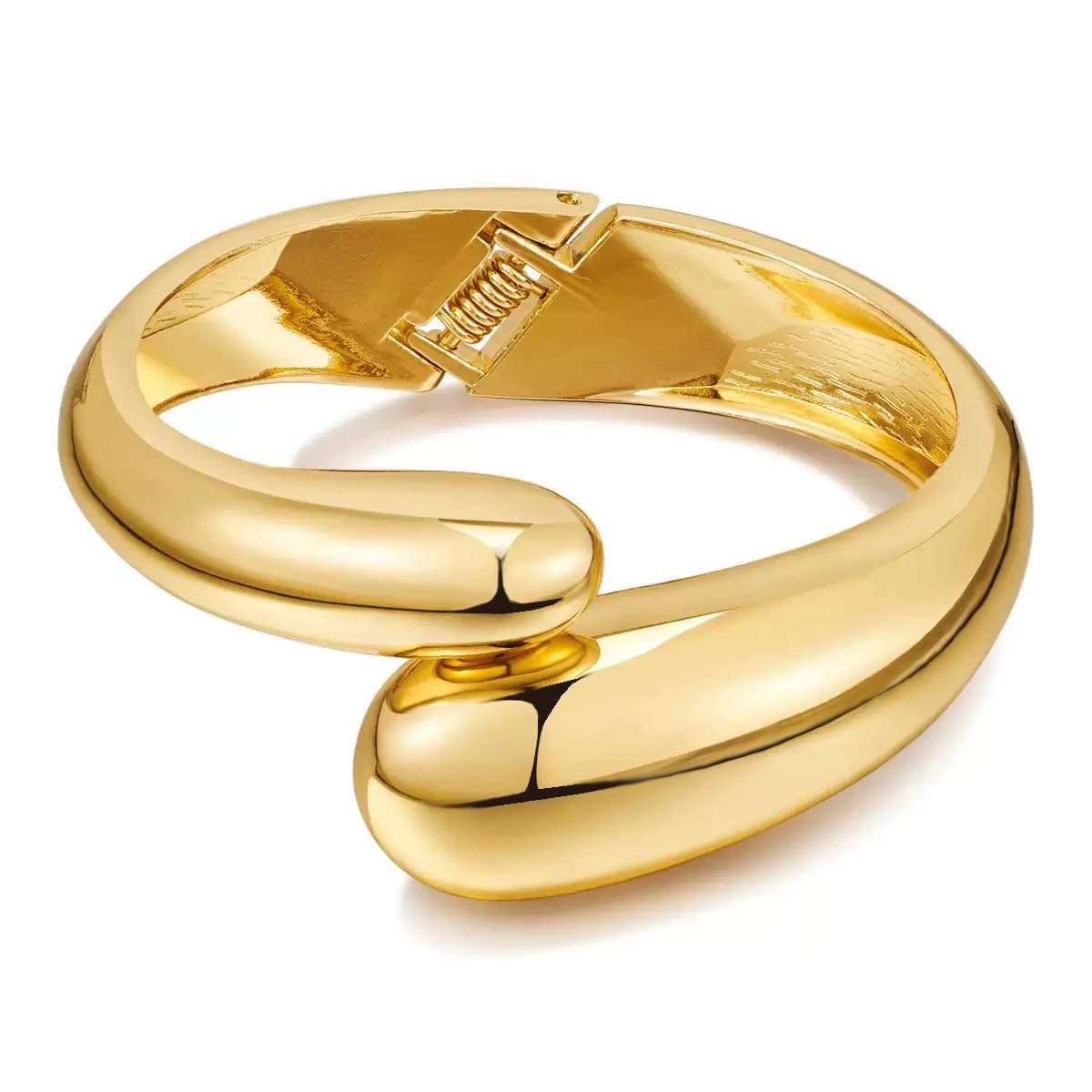 MTINEAPS Gold Bangle Bracelets for Women Teens Trendy Chunky Adjustable Twist Cuff Bracelet Jewelry Gifts (Chunky Gold)