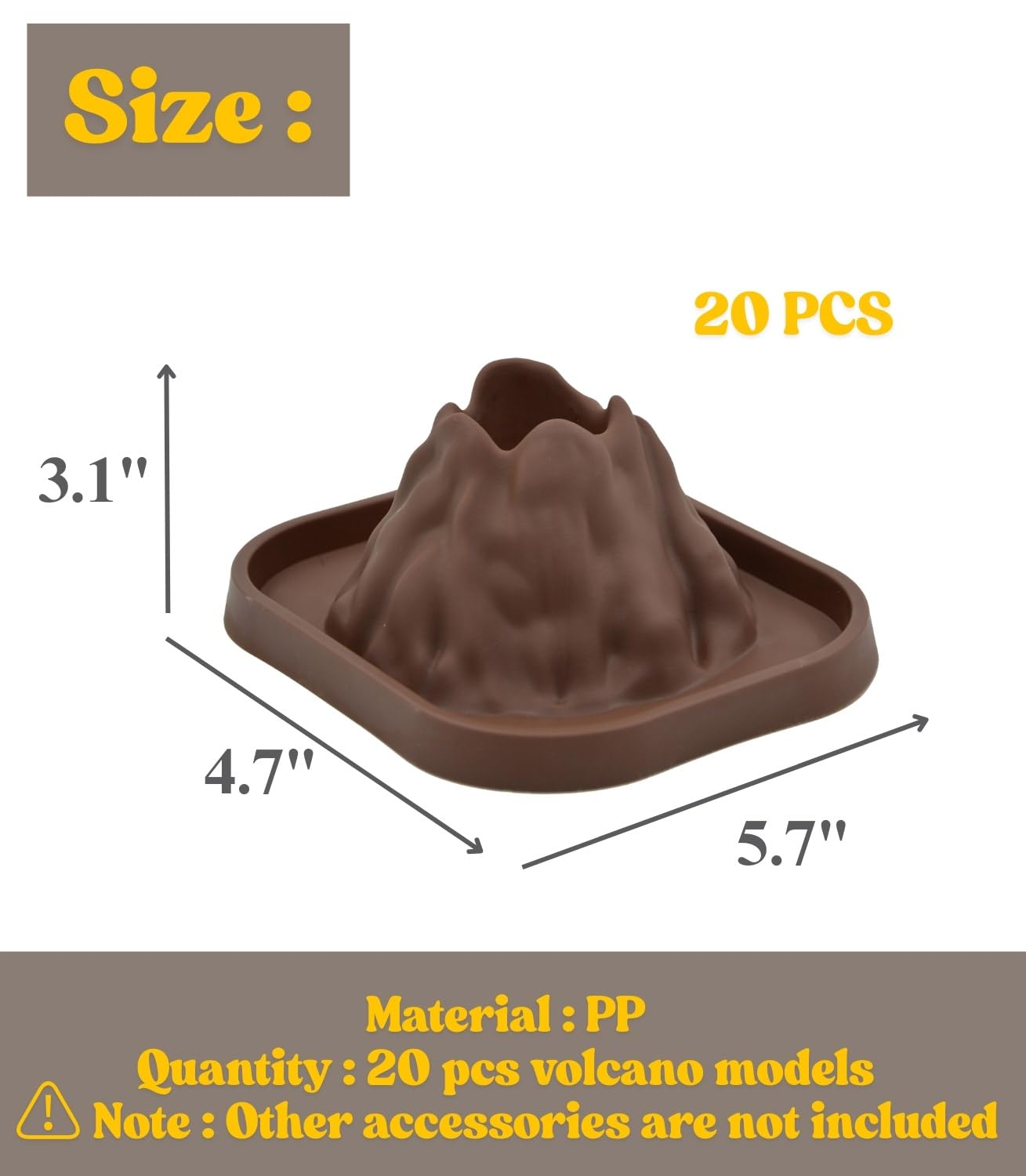 JINKEYULV 20 Pcs Volcano Science Kit - DIY Demonstration Model & Fairy Garden Decoration Valentines Classroom Gifts