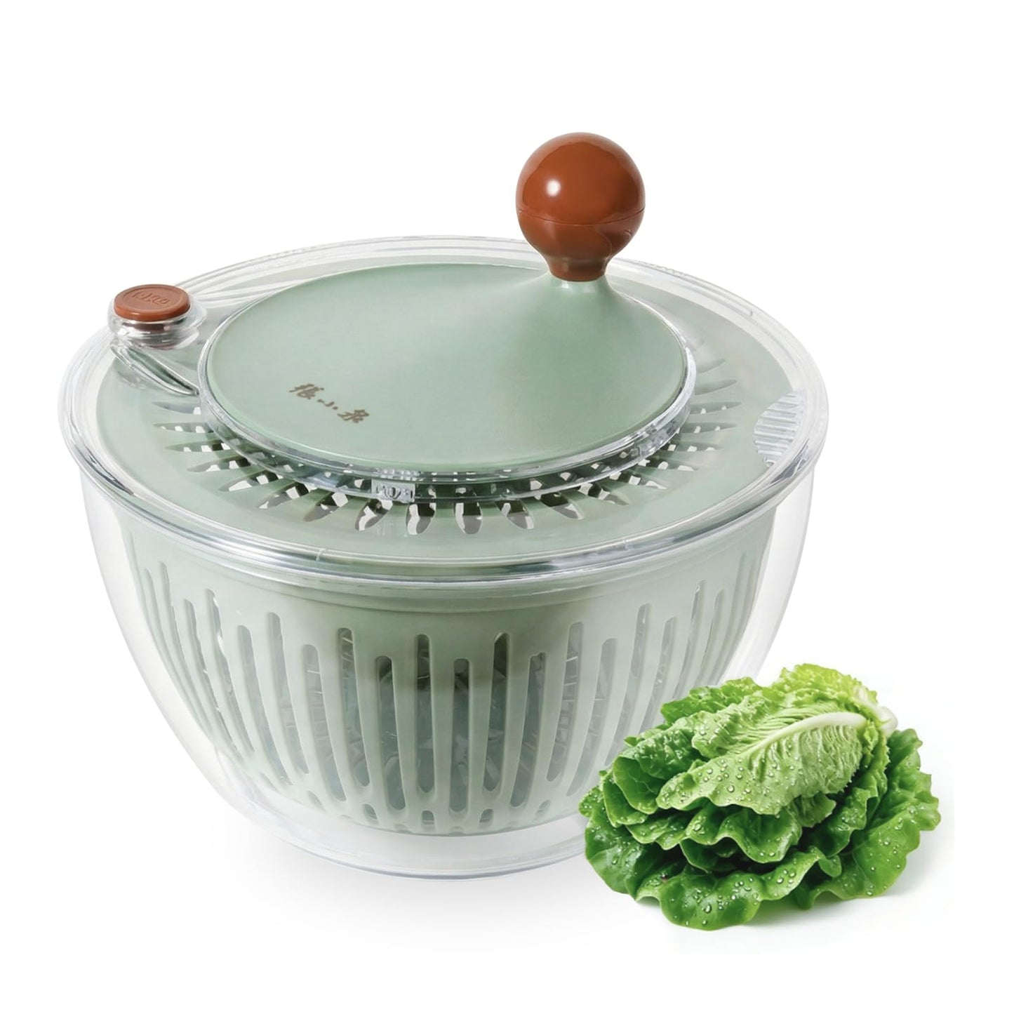 Salad Spinner Large Lettuce Spinner 4.3 Qt with Non-Slip Base & Stop Button Vegetable Dryer & Fruit Washing Bowl for Efficient Salad Prep