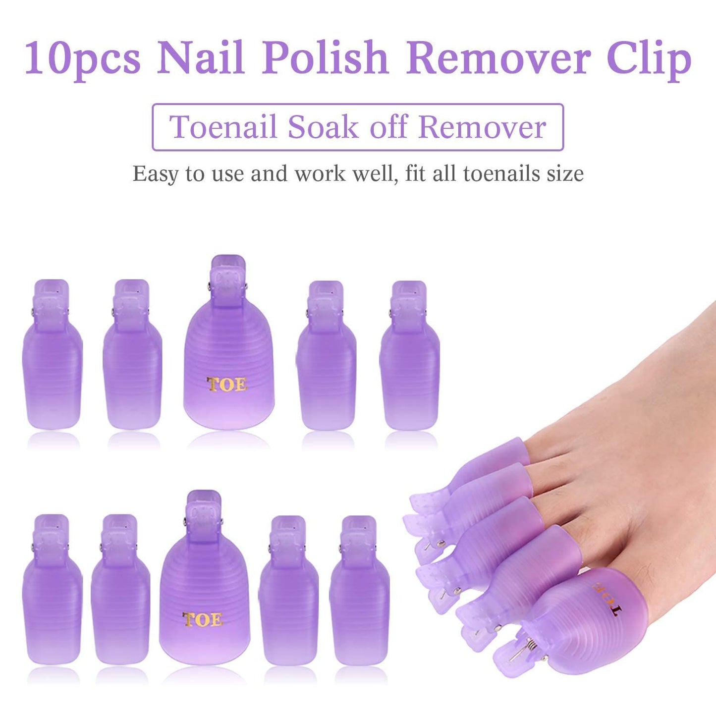 Makartt Gel Nail Polish Remover Clips Kit, Nail File Zebra Nail Files, 20 Pcs Reusable Finger and Toenail Acrylic Nail Polish Remover Wraps, Nail Files 100/180 Grit for Acrylic Nails Poly Nail Gel
