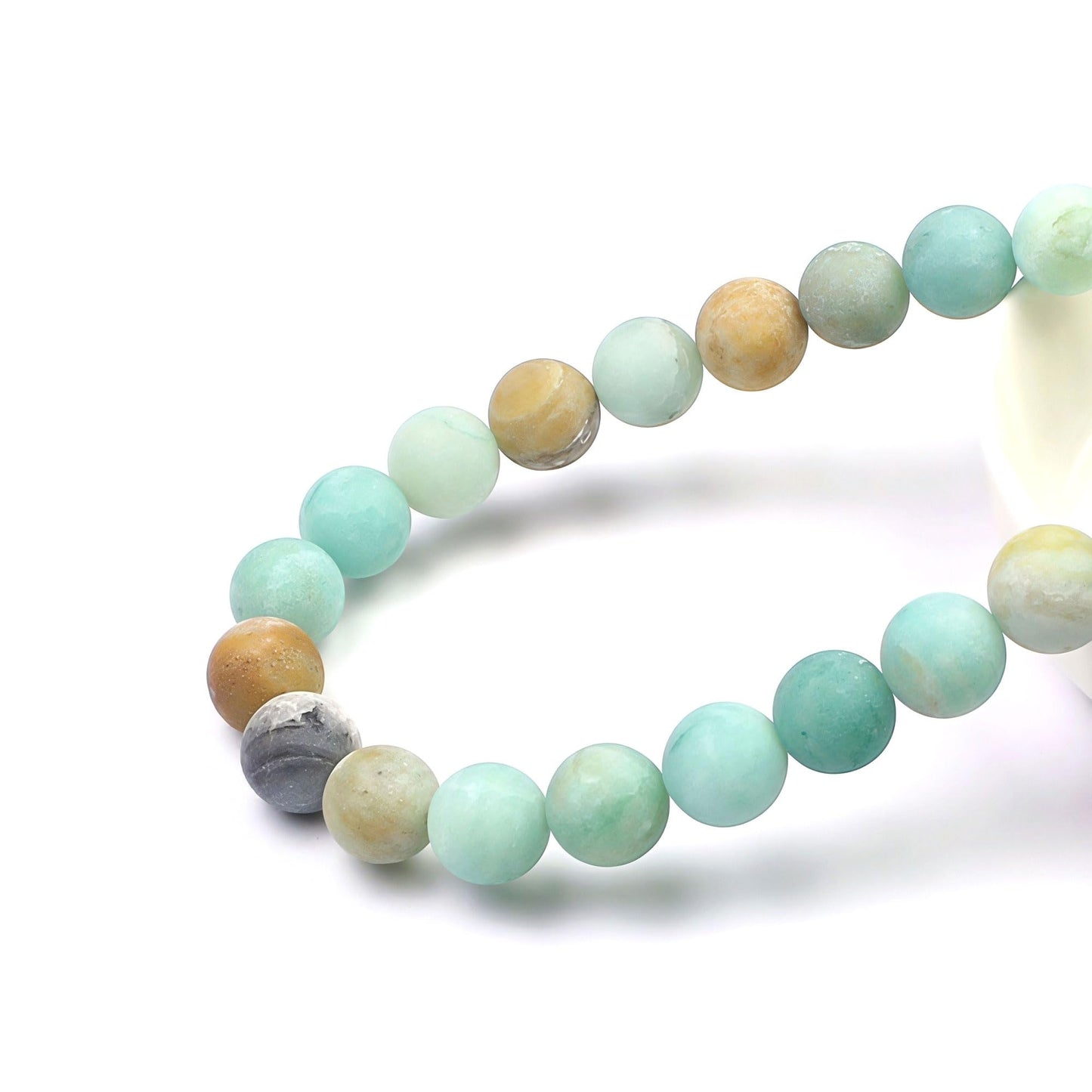 MJDCB Natural Matte Amazonite Round Loose Beads for Jewelry Making DIY Bracelet Necklace (8mm)