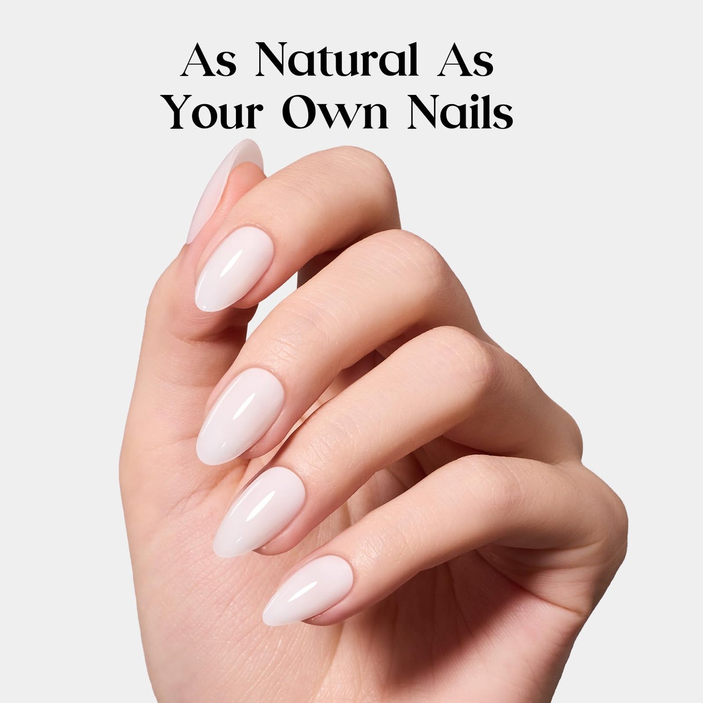 Beetles Milky White Press On Nails Short Oval, 32pcs 16 Sizes, Soft Gel, Glue and Tabs, HEMA and TPO Free & UV LED Nail Lamp, 3 Timer 30/60/120s, Smart Sensor for Gel Nails, Fast Curing Dryer, White