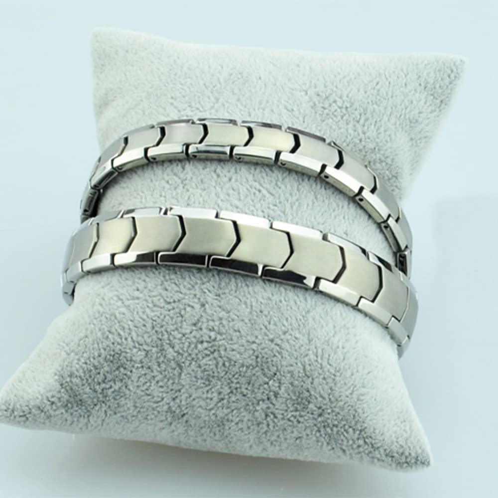 Apocalyptic-K ®Magnetic Therapy,Men's TITANIUM Magnetic Bracelets，Ultra Strength，Pure Titanium (Lightness),Eliminate Static Electricity (Silver Magnetic Bracelet)