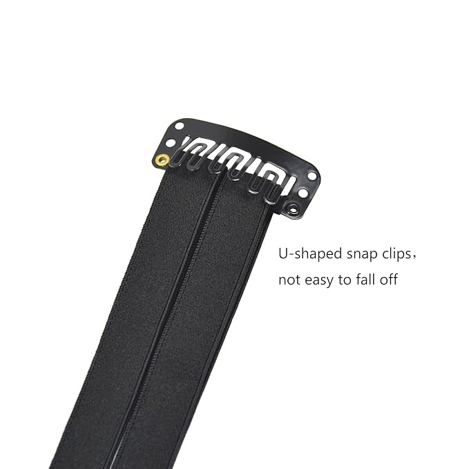 4 Pcs Facelift Bands with Clips Invisible Face Stretching Lifting Strap Adjustable Elastic Band Face Slimming Band (24cm Black Double Bands)
